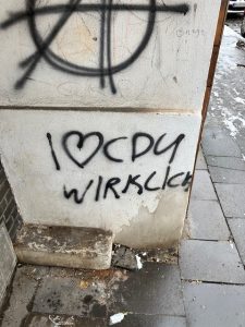 Graffito ,,I ❤ CDU wirklich''